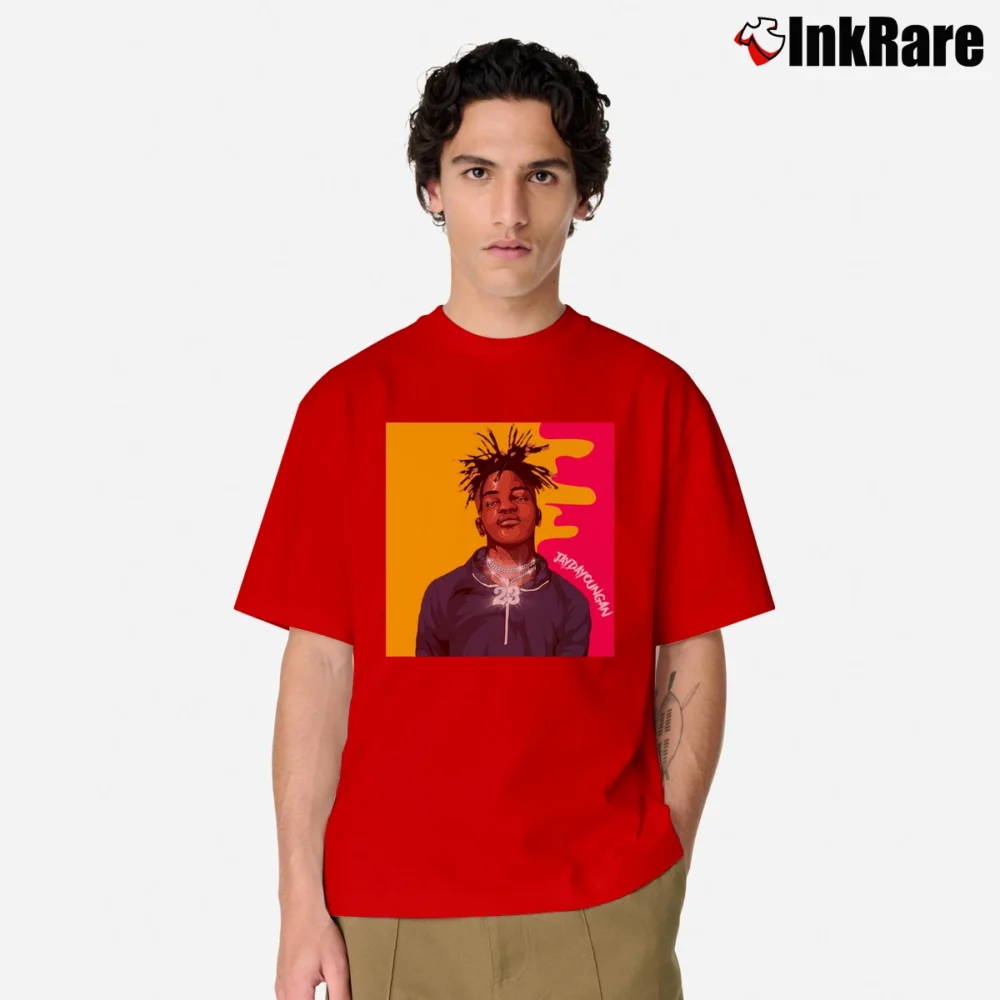 Men’s Jaydayoungan Rap Slim Fit Classic T-Shirt in red | Soft, Breathable Everyday Wear