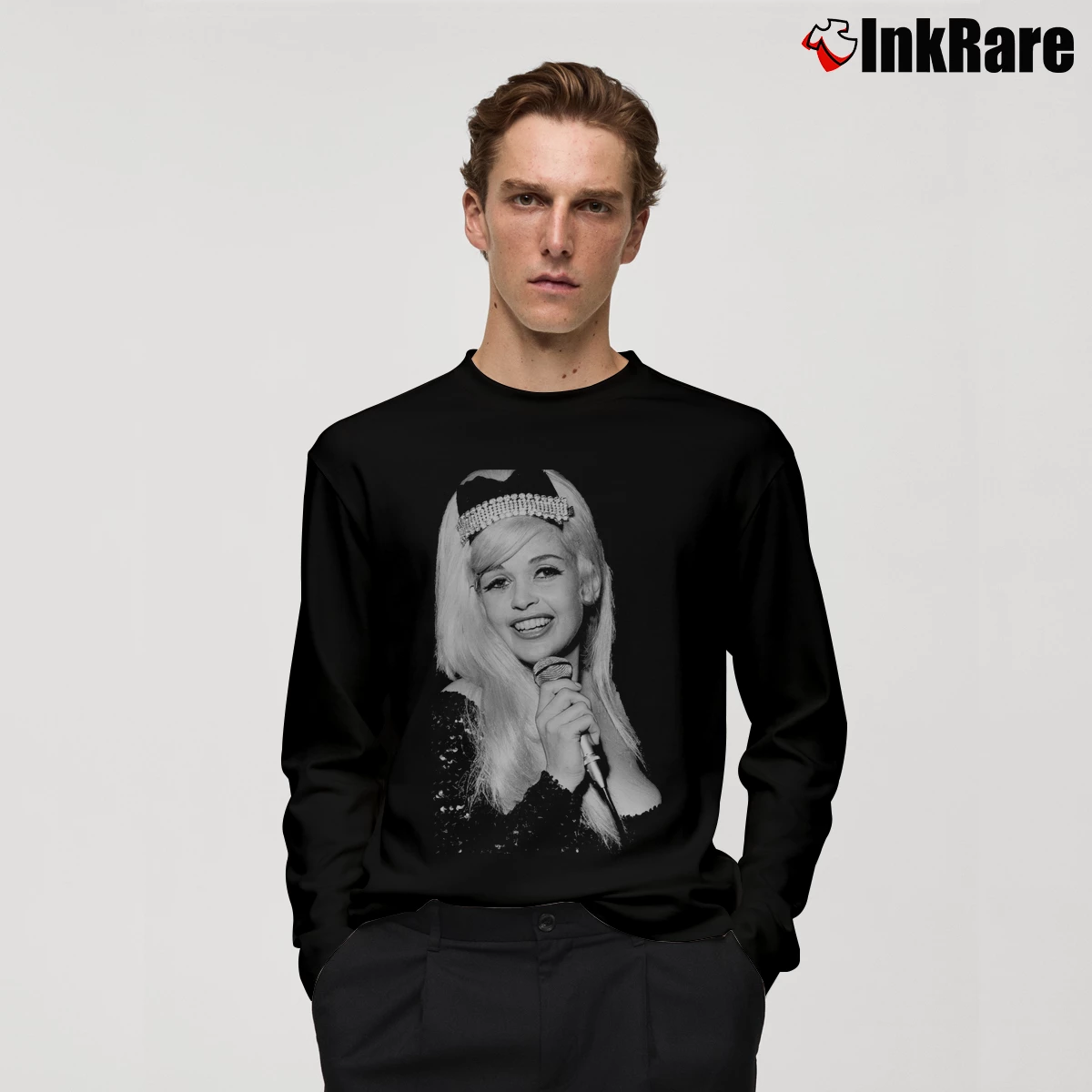 Men’s Jayne Mansfield 1950s Too Hot Long-Sleeve Shirt in black | Sleek, Lightweight, Year-Round Wear