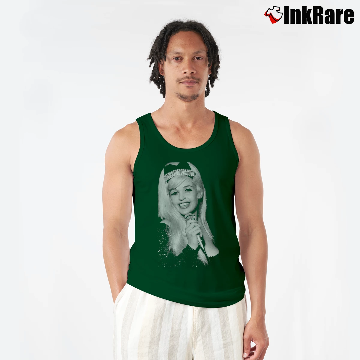 Men’s Jayne Mansfield 1950s Too Hot Tank Top in forest green | Breathable, Active-Friendly Design