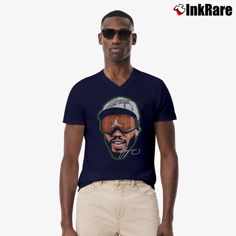 Men’s jayson tatum vintage for NBA and Celtics Fans V-Neck Tee in navy | Sharp, Breathable, Everyday Staple