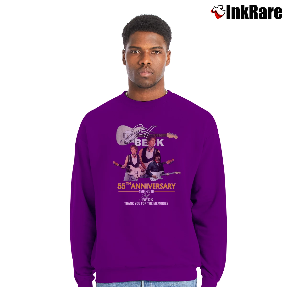 Jeff Beck 55th Anniversary 1964–2019 Tour Men’s Crewneck Sweatshirt in purple – Soft & Durable Men’s Jeff Beck 55th Anniversary 1964–2019 Tour Crewneck Sweatshirt in purple | Cozy Fabric, Clean Style