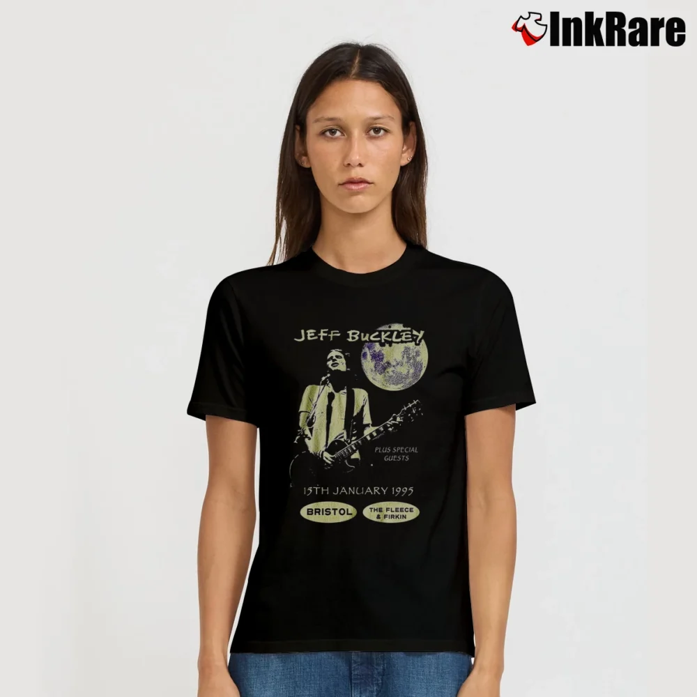 Women’s Jeff Buckley Fleece And Firkin Signature T-Shirt in black | Soft, Flattering Fit