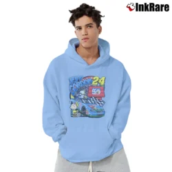 Men’s Jeff Gordon Nascar Snoopy Charlie Brown Racing Pullover Hoodie in light blue | Cozy, Durable, Modern Fit