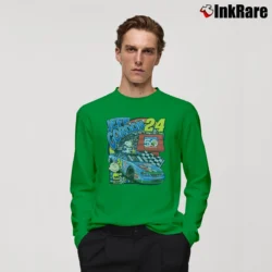 Men’s Jeff Gordon Nascar Snoopy Charlie Brown Racing Long-Sleeve Shirt in irish green | Sleek, Lightweight, Year-Round Wear