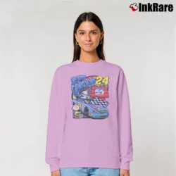 Women’s Jeff Gordon Nascar Snoopy Charlie Brown Racing Relaxed Sweatshirt in light pink | Soft, Laid-Back Vibe