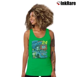 Women’s Jeff Gordon Nascar Snoopy Charlie Brown Racing Tank Top in irish green | Lightweight, Movement-Friendly