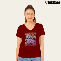 Women’s Jeff Gordon NASCAR x Superman Racing V-Neck Tee in maroon | Chic Neckline, Soft Texture