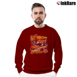 Men’s Jeff Gordon Superman Racing Graphic Crewneck Sweatshirt in maroon | Cozy Fabric, Clean Style