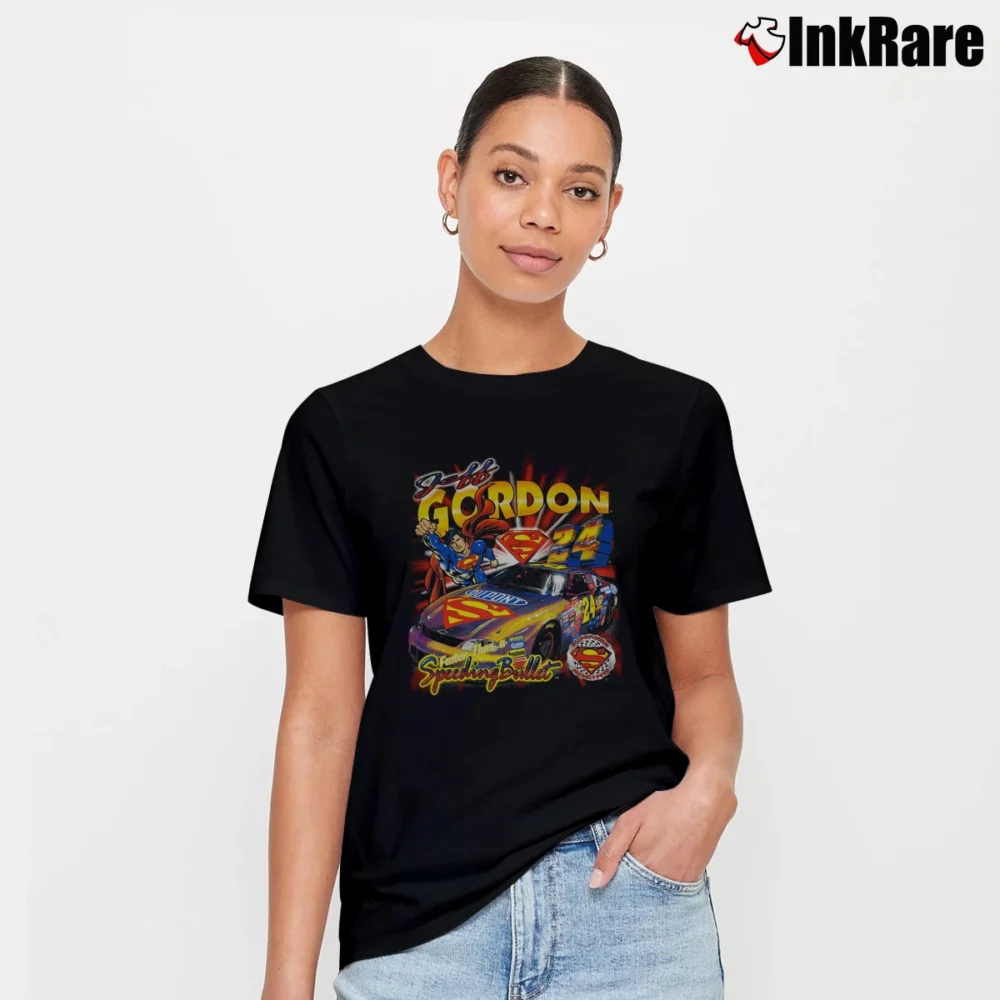 Women’s Jeff Gordon Superman Racing Graphic Signature T-Shirt in black | Soft, Flattering Fit