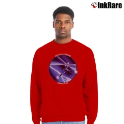 Men’s Jefferson Starship Dragon Fly Black Crewneck Sweatshirt in red | Cozy Fabric, Clean Style