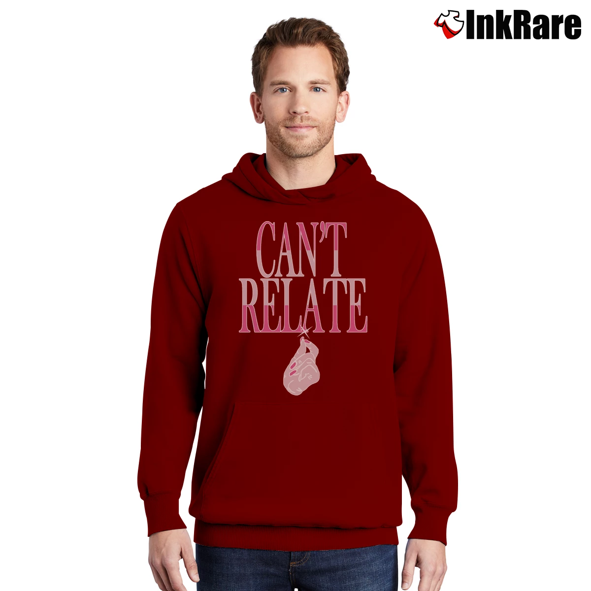 Men’s Jeffree Star Can't Relate Pullover Hoodie in maroon | Cozy, Durable, Modern Fit