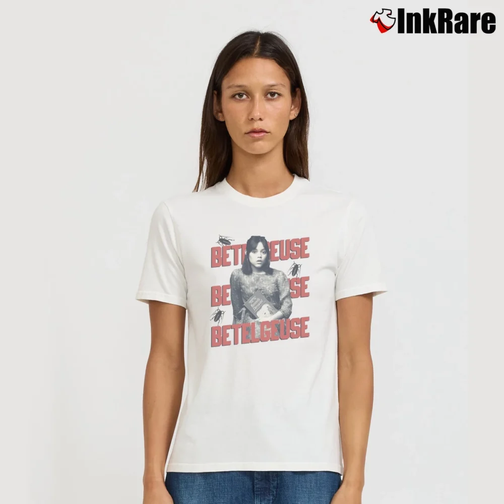 Women’s Jenna Ortega Beetlejuice T-Shirt in white | Soft, Flattering Fit