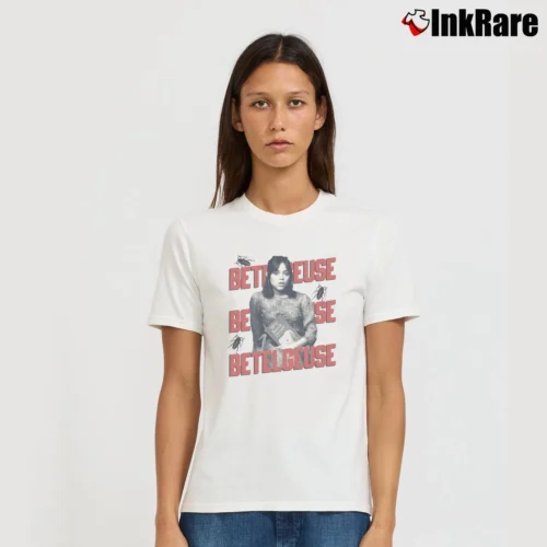 Jenna Ortega Beetlejuice Women’s Tee in white – Effortless Style Women’s Jenna Ortega Beetlejuice T-Shirt in white | Soft, Flattering Fit