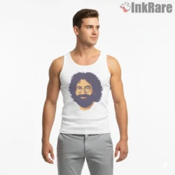 Jerry Garcia Anime Style Portrait Shirt on white tank top for men graphic tee