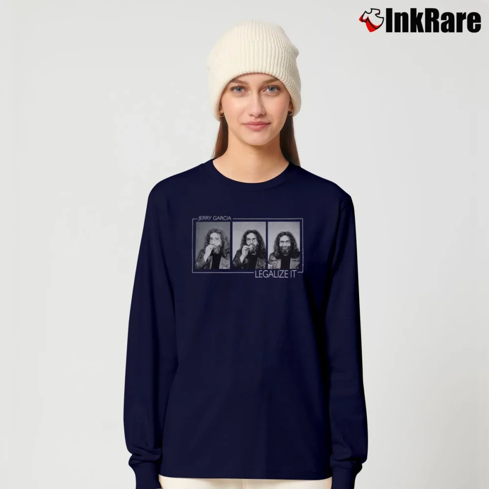 Women’s Jerry Garcia Grateful Dead Legalize It for Fans and Activists Long-Sleeve Top in navy | Sleek, Versatile, All-Season