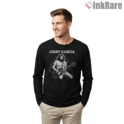 Jerry Garcia High Energy Black And White Shirt on black long sleeve shirt for men graphic tee