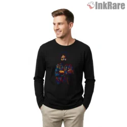 Jerry Garcia Midnight Neon Pop Art Shirt on black long sleeve shirt for men graphic tee