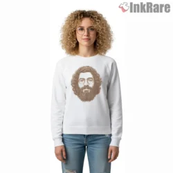 Jerry Garcia Retro Curly Hair Illustration Shirt on graphic shirt for women graphic tee