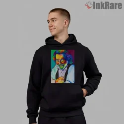 Jerry Garcia Vibrant Portrait Pop Art Shirt on black hoodie for men graphic tee