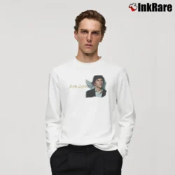 Men’s Jesse Eisenberg Celebrity Tribute Long-Sleeve Shirt in white | Sleek, Lightweight, Year-Round Wear