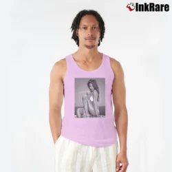 Men’s Jessica Alba Celebrity Fan Graphic Tank Top in light pink | Breathable, Active-Friendly Design
