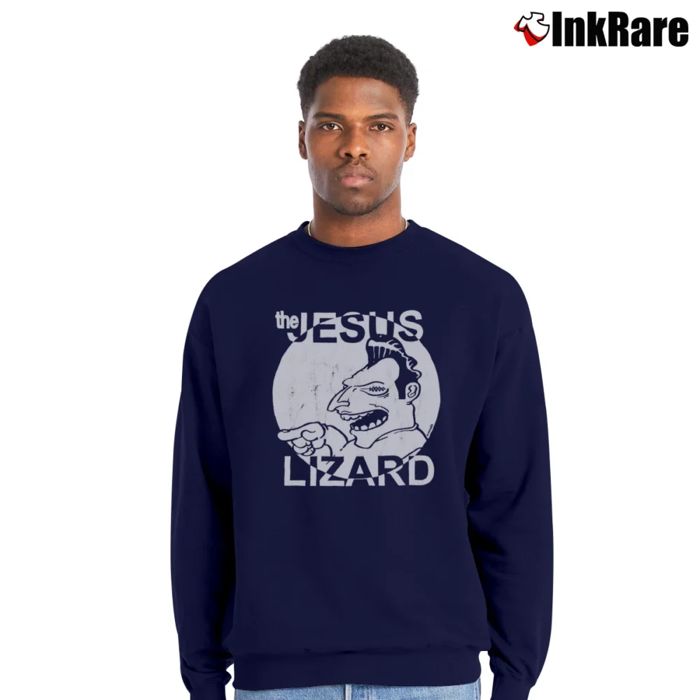 Men’s Jesus Lizard 90s Alternative Band Crewneck Sweatshirt in navy | Cozy Fabric, Clean Style