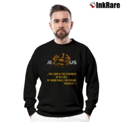 Men’s Jesus Logo Superman Style Crewneck Sweatshirt in black | Cozy Fabric, Clean Style
