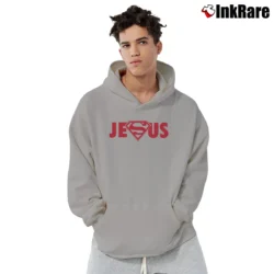 Men’s Jesus Superman Logo Crossover Cool Graphic Pullover Hoodie in sport grey | Cozy, Durable, Modern Fit