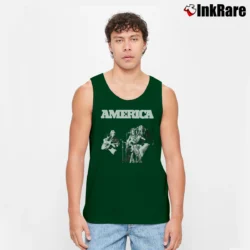 Men’s Jiayuhua Men's America Rock Band Tank Top in forest green | Breathable, Active-Friendly Design