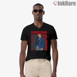 Jiji Enjoji School Uniform Anime Poster Shirt on black v-neck shirt for men graphic tee