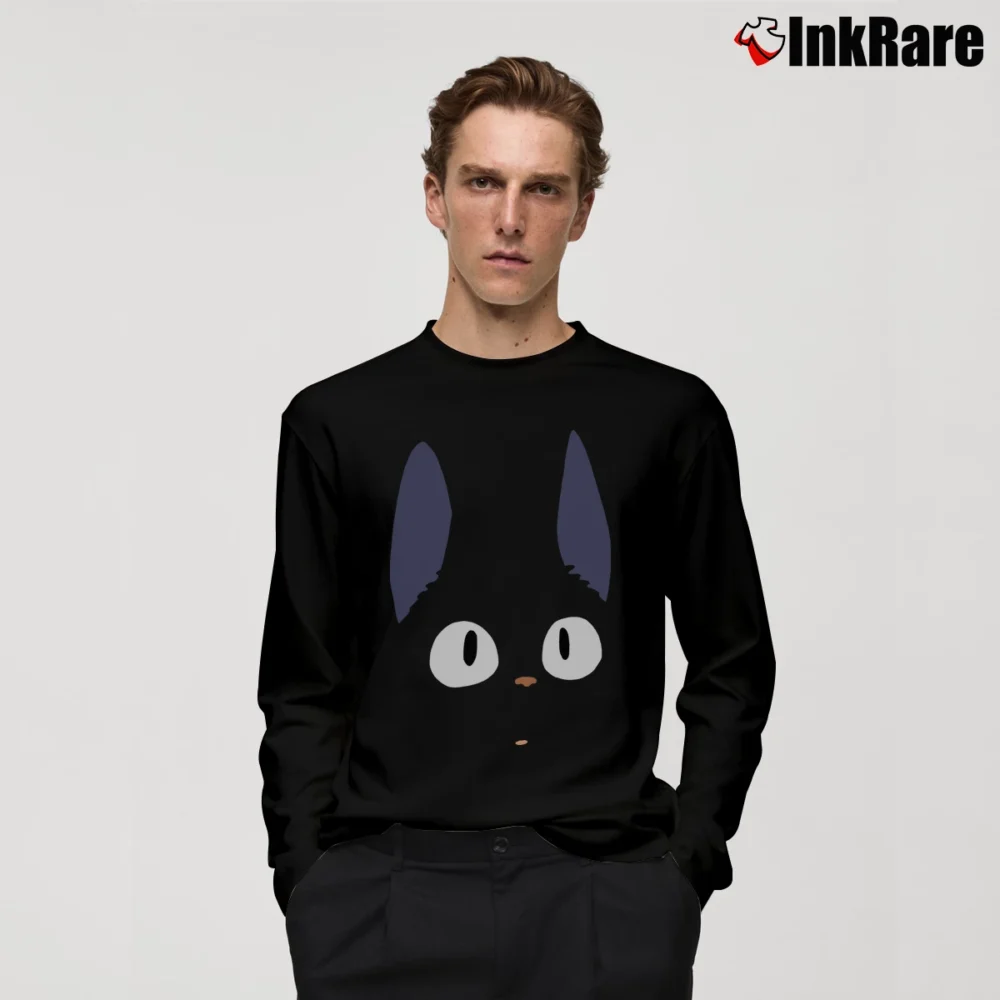 Men’s Jiji The Cat Kiki's Delivery Long-Sleeve Shirt in black | Sleek, Lightweight, Year-Round Wear