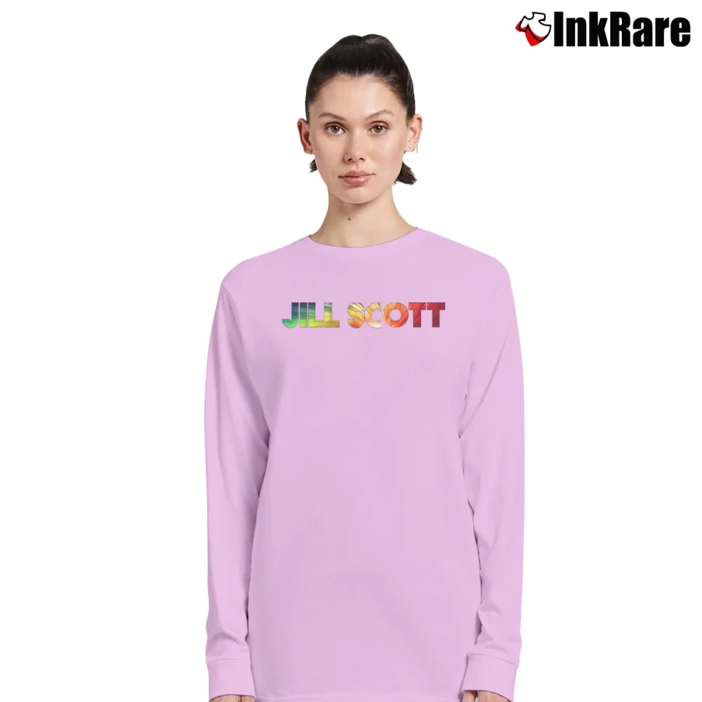 Women’s Jill Scott Soul Music Graphic Long-Sleeve Top in light pink | Sleek, Versatile, All-Season