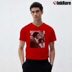 Men’s Jim Kelly Enter The Dragon Bruce Lee Movie V-Neck Tee in red | Sharp, Breathable, Everyday Staple