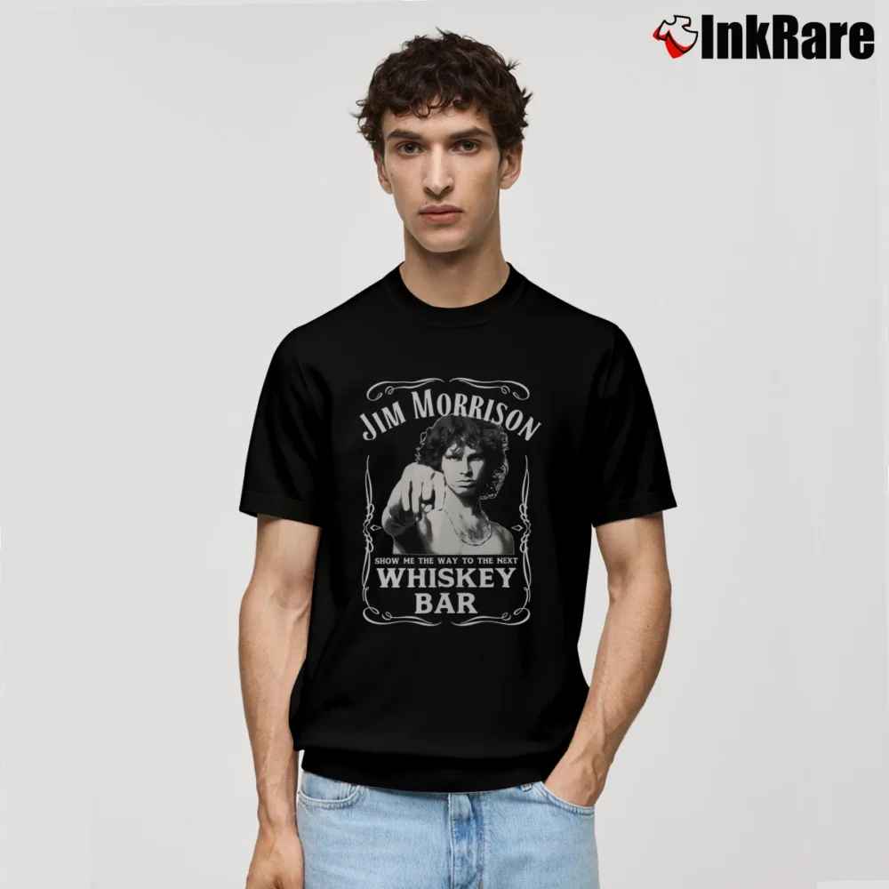 Men’s Jim Morrison Whiskey Bar Classic T-Shirt in black | Soft, Breathable Everyday Wear