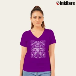 Women’s Jimi Hendrix Voodoo Child V-Neck Tee in purple | Chic Neckline, Soft Texture