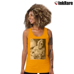 Women’s Jimmy Buffett Legends Never Die Tank Top in orange | Lightweight, Movement-Friendly
