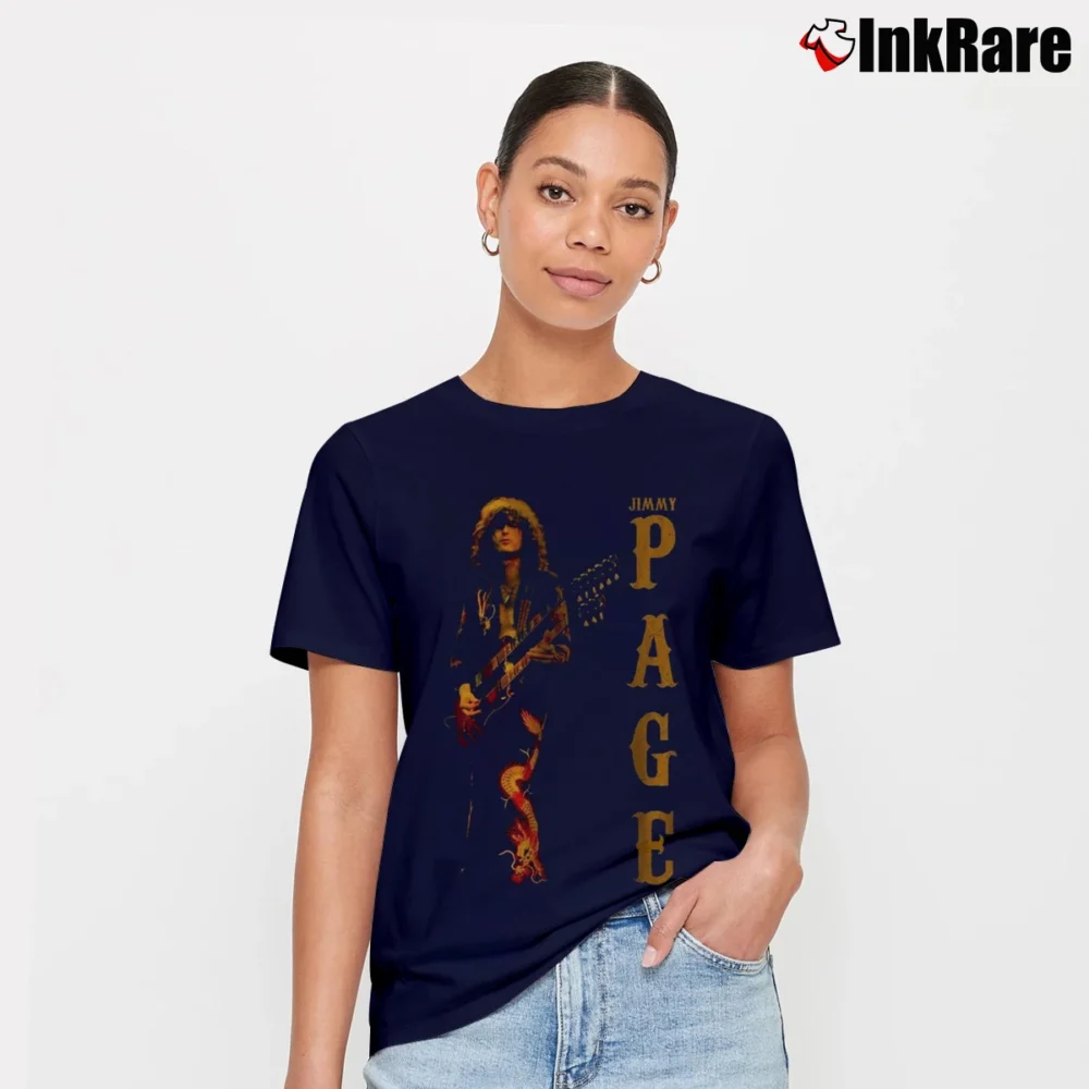 Women’s Jimmy Page Graphic Tour Signature T-Shirt in navy | Soft, Flattering Fit