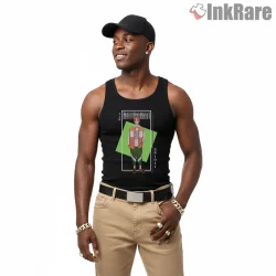 Jin Enjoji Anime Character Poster Graphic Shirt on black tank top for men graphic tee