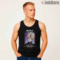 Jin Enjoji Evil Eye Anime Portrait Shirt on black tank top for men graphic tee