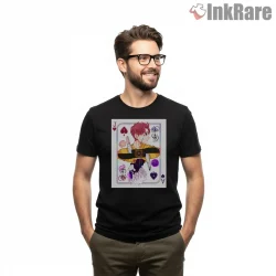 Jin Enjoji Evil Eye Playing Card Anime Shirt on black short sleeve shirt for men graphic tee