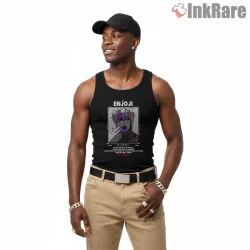 Jin Enjoji Evil Eye Possession Anime Portrait Shirt on black tank top for men graphic tee