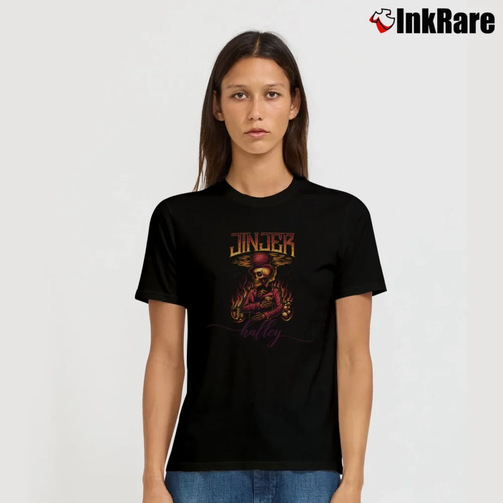 Women’s Jinjer Cloud Factory Band Graphic Signature T-Shirt in black | Soft, Flattering Fit