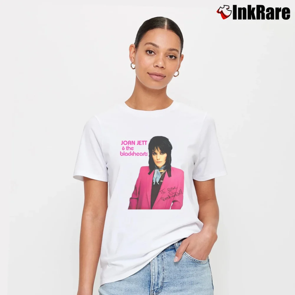 Women’s Joan Jett I Love Rock - n - roll Signature T-Shirt in white | Soft, Flattering Fit