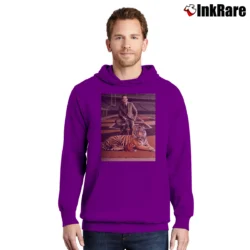 Men’s Joe Burrow King Of The Jungle Tiger Graphic Pullover Hoodie in purple | Cozy, Durable, Modern Fit