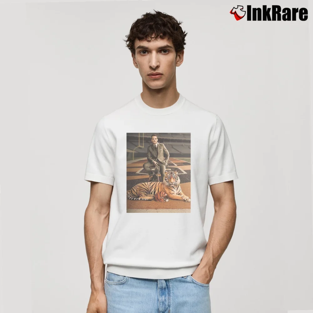 Men’s Joe Burrow King Of The Jungle Tiger Graphic Classic T-Shirt in white | Soft, Breathable Everyday Wear