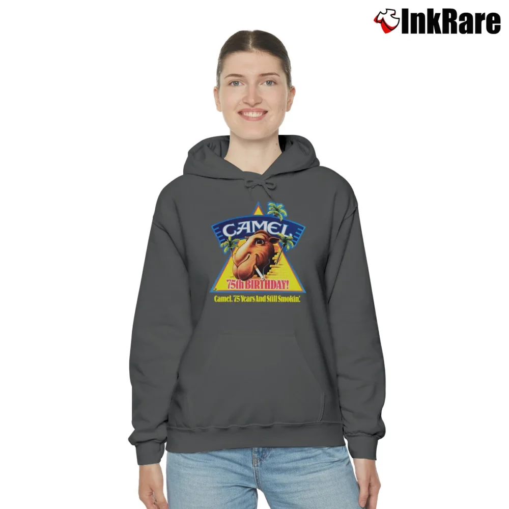 Women’s Joe Camel 75th Anniversary 1988 Cozy Hoodie in charcoal | Warm, Structured, Stylish