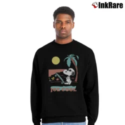 Men’s Joe Cool Snoopy And Woodstock Crewneck Sweatshirt in black | Cozy Fabric, Clean Style