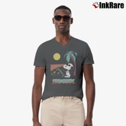 Men’s Joe Cool Snoopy And Woodstock V-Neck Tee in charcoal | Sharp, Breathable, Everyday Staple