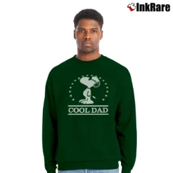 Men’s Joe Cool Snoopy Cool Dad Graphic Crewneck Sweatshirt in forest green | Cozy Fabric, Clean Style