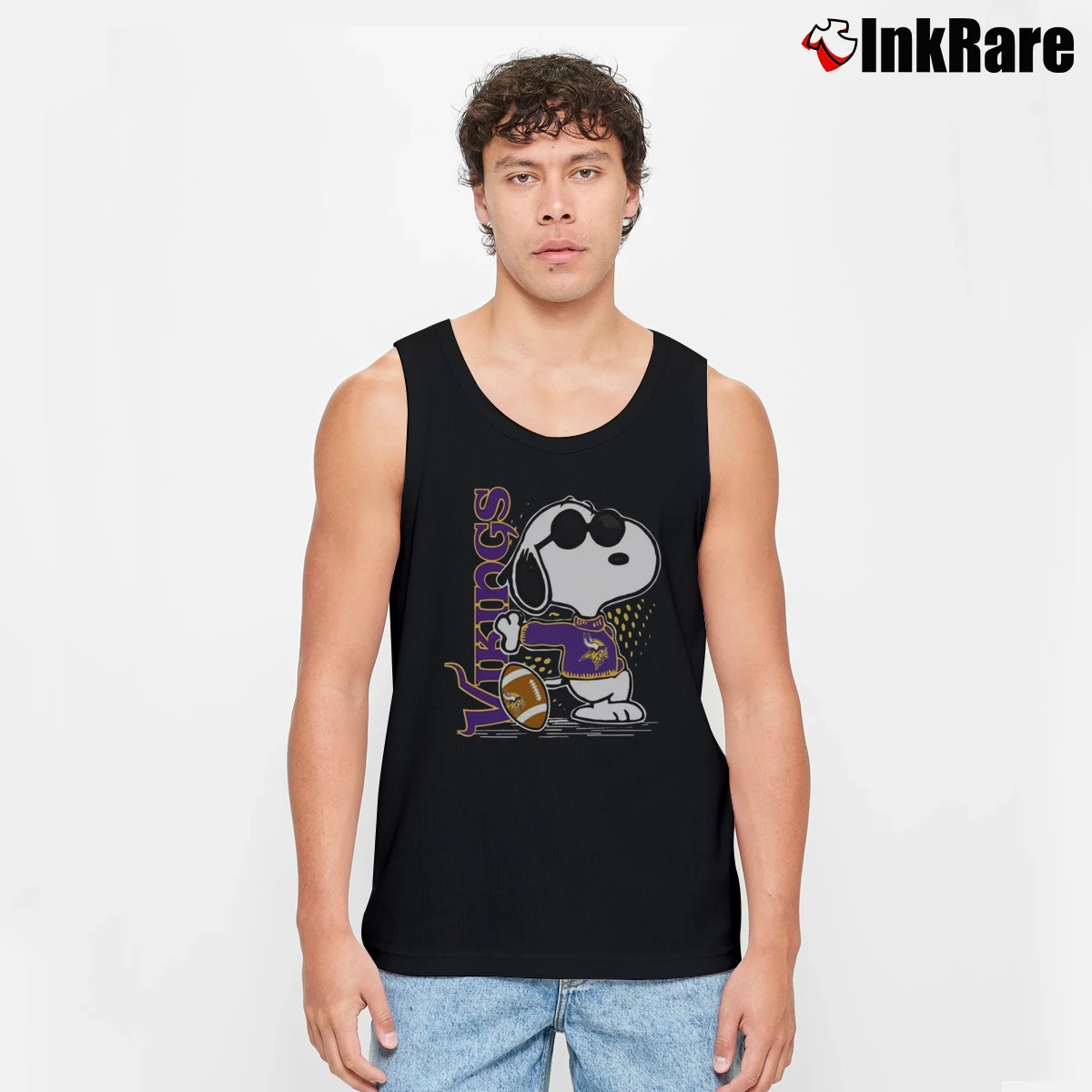 Joe Cool Snoopy Minnesota Vikings Men’s Performance Tank in black – Lightweight Comfort Men’s Joe Cool Snoopy Minnesota Vikings Tank Top in black | Breathable, Active-Friendly Design